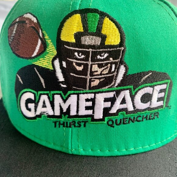 Vintage 90’s Embroidered Gameface Thirst Quencher Football SnapBack Hat - P Cap - Picture 3 of 8